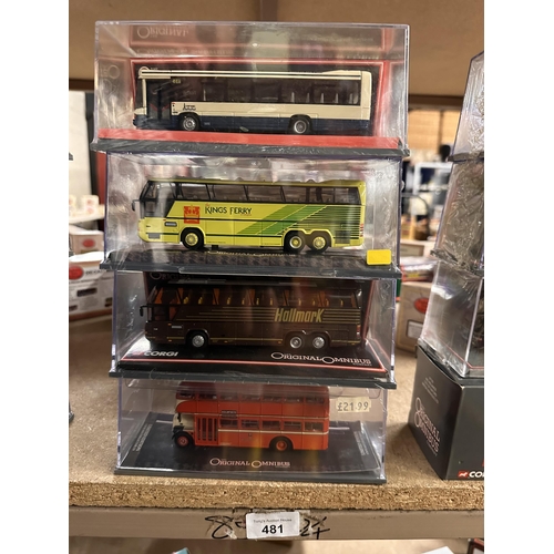 481 - Collection of four Corgi The Original Omnibus Company die cast models including Optare Delta Blackpo... 