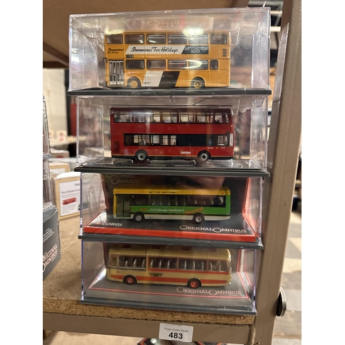 483 - Collection of four Corgi The Original Omnibus Company die cast models including MCW Metrobus MKI SD ... 