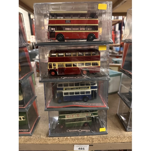 485 - Collection of four Corgi The Original Omnibus Company die cast models including AEC Q Double Deck Bu... 