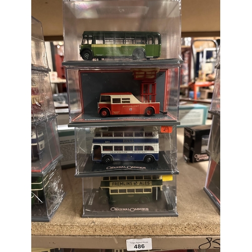 486 - Collection of four Corgi The Original Omnibus Company die cast models including AEC Tower Wagon Brig... 