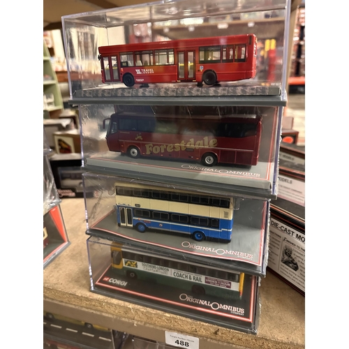 488 - Collection of four Corgi The Original Omnibus Company die cast models including Bova Futura Forestda... 