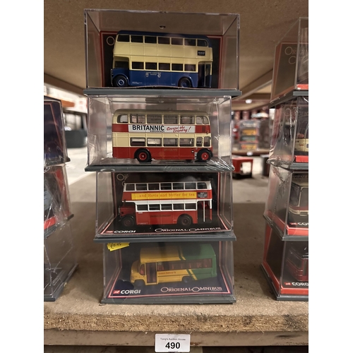 490 - Collection of four Corgi The Original Omnibus Company die cast models including AEC Regent II Grimsb... 