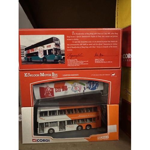 536 - Collection of three Corgi KMB Limited Edition die cast 1:76 scale model buses including 1997 KMB rou... 