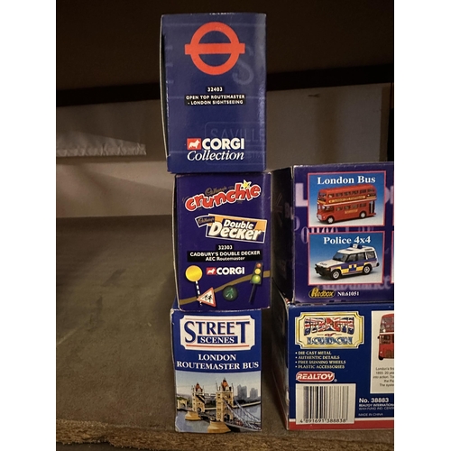 539 - Collection of five die castgg model buses including Corgi Collection Open Top Routemaster London Sig... 