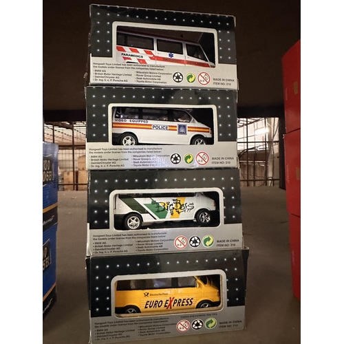 548 - Collection of four Cararama die cast 1:43 model vans in various designs item number 210