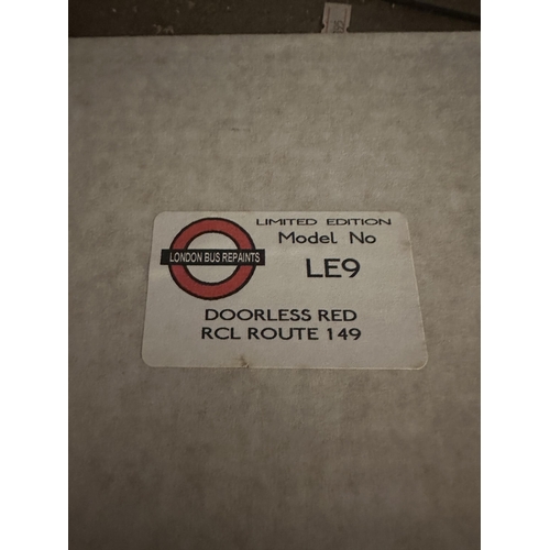 574 - London Bus Repaints Limited Edition Doorless Red RCL CIS Insurance Route 149 model number LE9 number... 