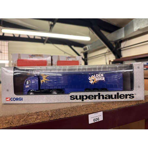 606 - Corgi Superhaulers model Volvo Curtainsider Golden Wonder model number 59546