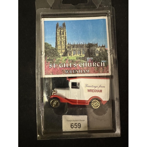 659 - Die cast collectables Greetings from Wrexham model car made in Wales