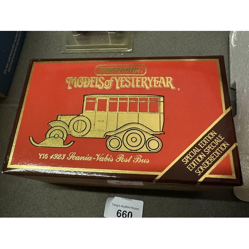 660 - Matchbox Models of Yesteryear die cast special edition 1923 Scania Vakis Post Bus