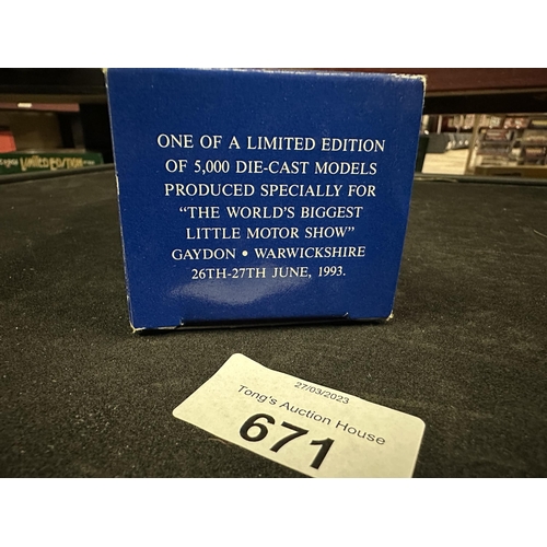 671 - Corgi Burlingham Seagull Stratford Blue die cast model bus model number 97172