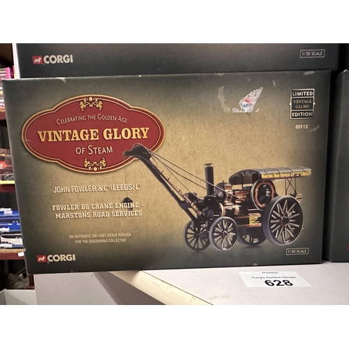 628 - Collection of four Corgi Vintage Glory 1:50 scale die cast model steam vehicles including Foden Stea... 