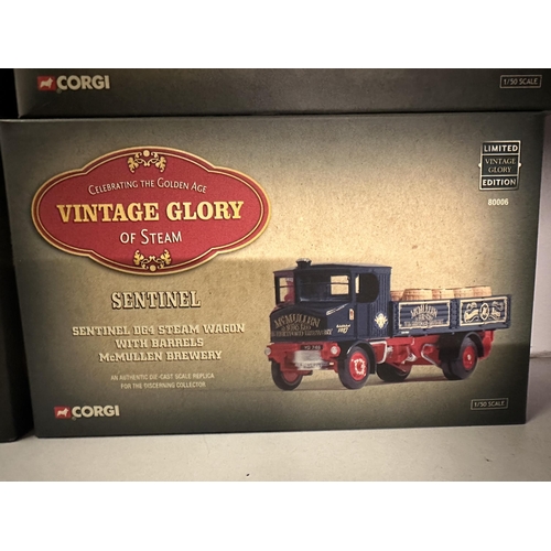 628 - Collection of four Corgi Vintage Glory 1:50 scale die cast model steam vehicles including Foden Stea... 