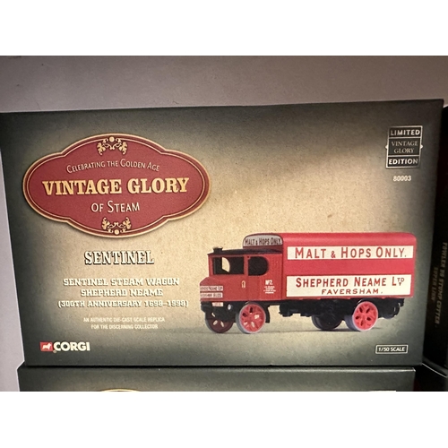 630 - Collection of four Corgi Vintage Glory 1:50 scale die cast model steam vehicles including Sentinel S... 