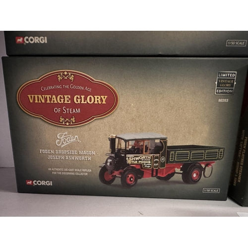 630 - Collection of four Corgi Vintage Glory 1:50 scale die cast model steam vehicles including Sentinel S... 