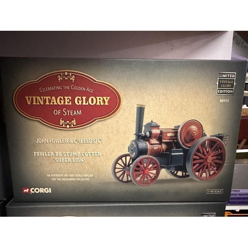 630 - Collection of four Corgi Vintage Glory 1:50 scale die cast model steam vehicles including Sentinel S... 