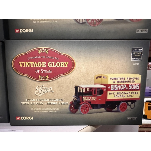 630 - Collection of four Corgi Vintage Glory 1:50 scale die cast model steam vehicles including Sentinel S... 