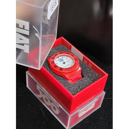 1554 - Red Fiat 500 wrist watch