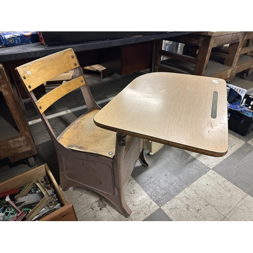 735 - Vintage wooden childrens desk