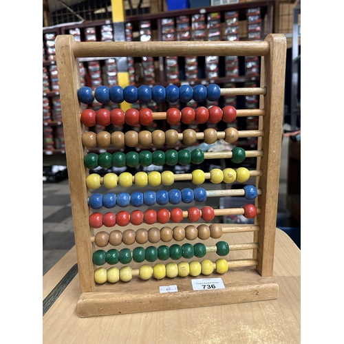 736 - Vintage wooden abacus