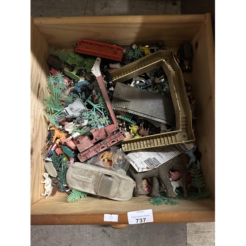 737 - Collection of model railway accessories including trees and animals