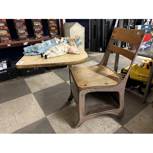 747 - Vintage wooden childrens desk