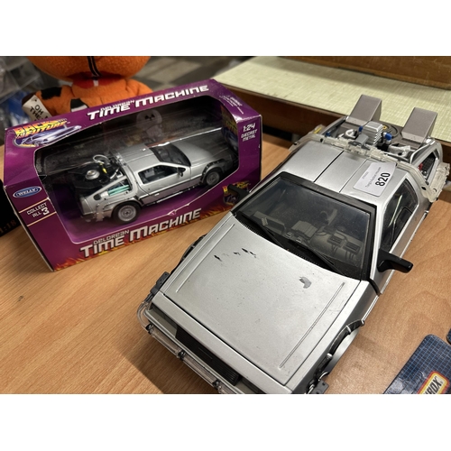 820 - Two Back to the Future Delorean Time Machine model cars