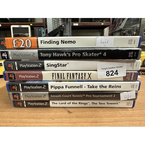 824 - Collection of PlayStation 2 games including Finding Nemo, Tony Hawks Pro Skater 4, SingStar, Final F... 