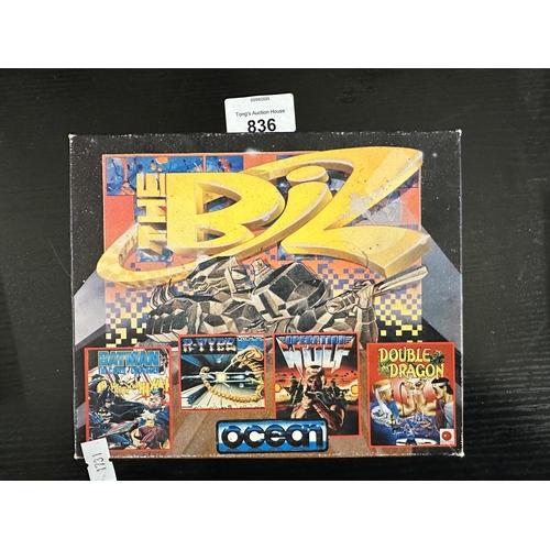 836 - Ocean The Biz box set of games including Batman The Caped Crusader, R-Type, Operation Wolf and Doubl... 