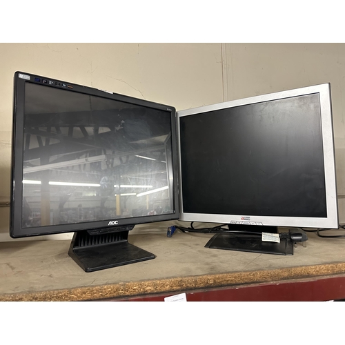 907 - Two PC monitors including AOC and AMW