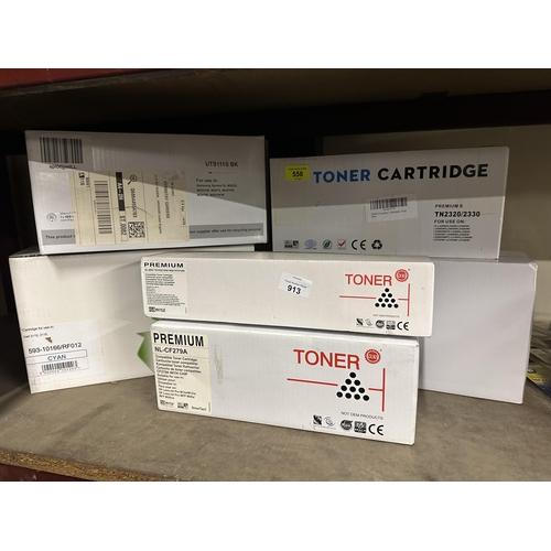 913 - Six toner cartridges for various laser printers