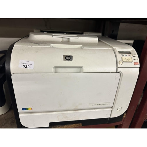 922 - HP LaserJet Pro 400 color printer