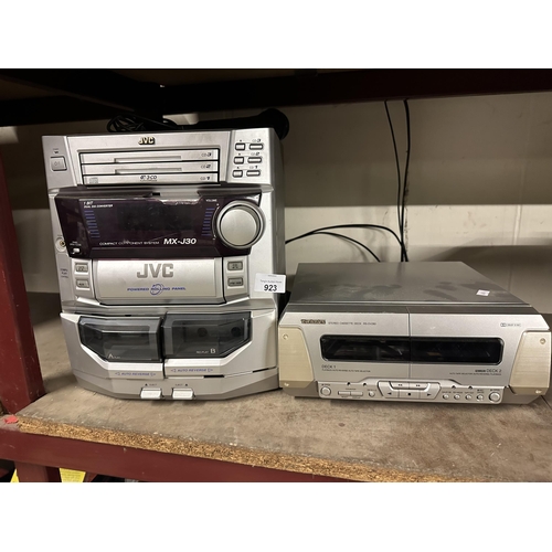 923 - JVC 3-CD Hi-Fi system and Technics twin deck cassette hi-fi separate