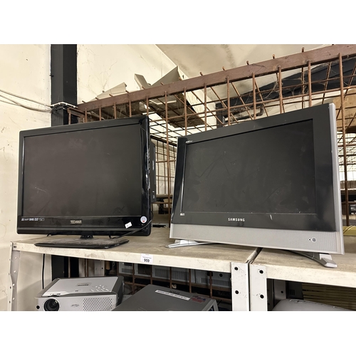 959 - Two LCD TVs including Technika and Samsung