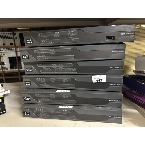 962 - Six Cisco 800 Series network routers