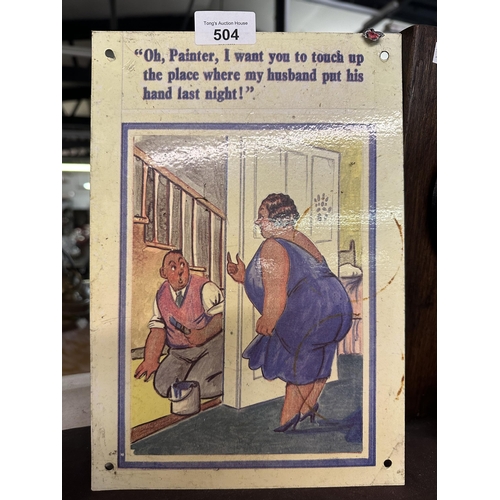 504 - Vintage metal 'Oh Painter' comedic wall sign