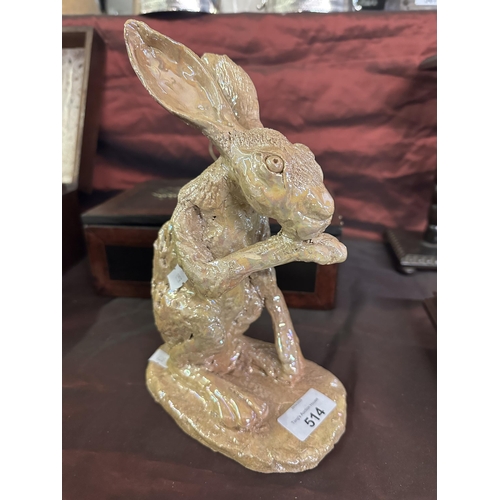 514 - Charming Lustreware hand crafted artisan Hare figure