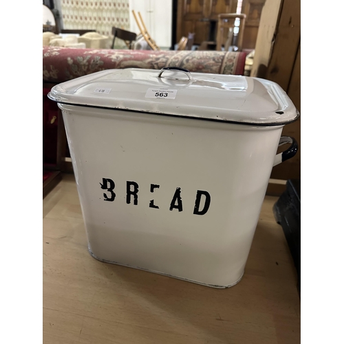 563 - Large vintage enameled bread bin