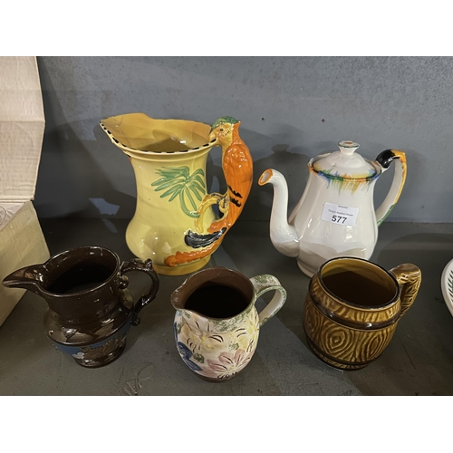 577 - Collection of decorative ceramic jugs