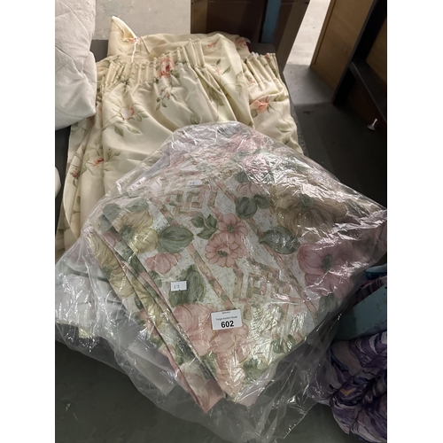 602 - Two sets of vintage floral curtains