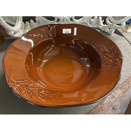 604 - Large decorative ceramic bowl