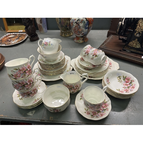 611 - Two Floral part tea sets