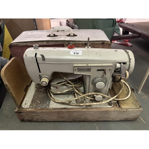 618 - Vintage Vanguard sewing machine with case