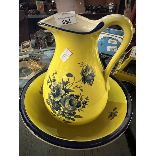 654 - Vintage KLM wash jug and bowl