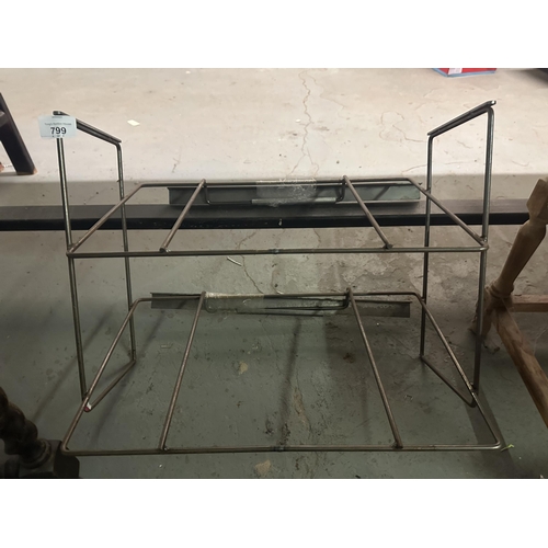 799 - Two tier metal shelves