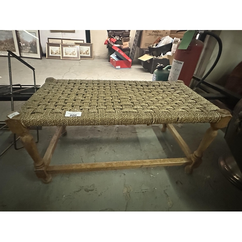 800 - Wooden framed sea grass footstool