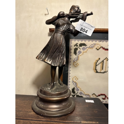 804 - Decorative antique bronze style violinist figure