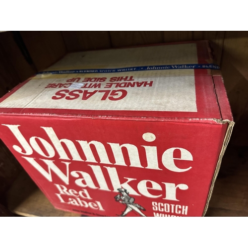 1003 - 1970's unopened case of Red Label Johnnie Walker Scotch Whiskey 12 unopened bottles in the case