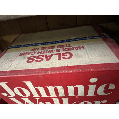 1004 - 1970's unopened case of Red Label Johnnie Walker Scotch Whiskey 12 unopened bottles in the case