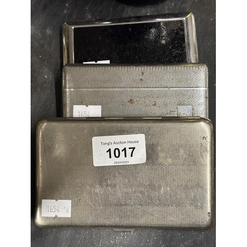 1017 - A collection of 3 engine turned cigarette cases