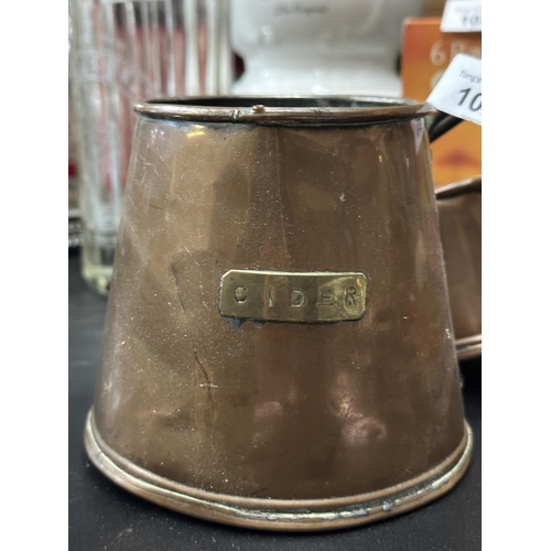 1029 - Antique set of 3 Cider measuring jugs